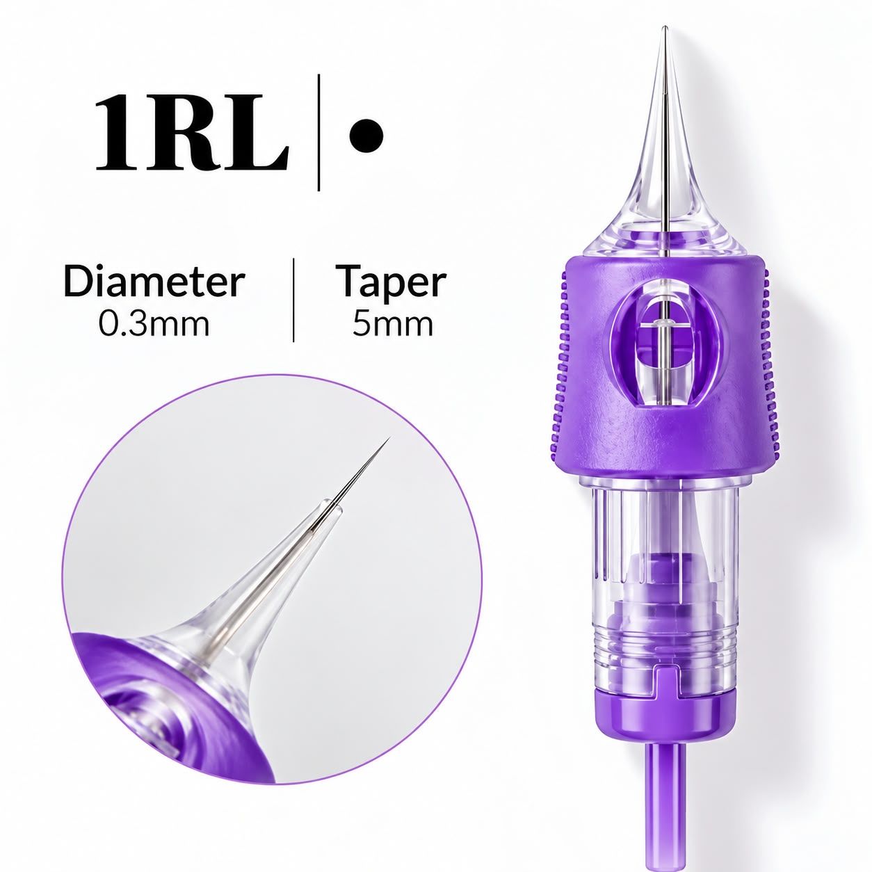 YD Violet Precision PMU Cartridge Needles – 1RL, 3RL & 5RL - Singles - Image 6