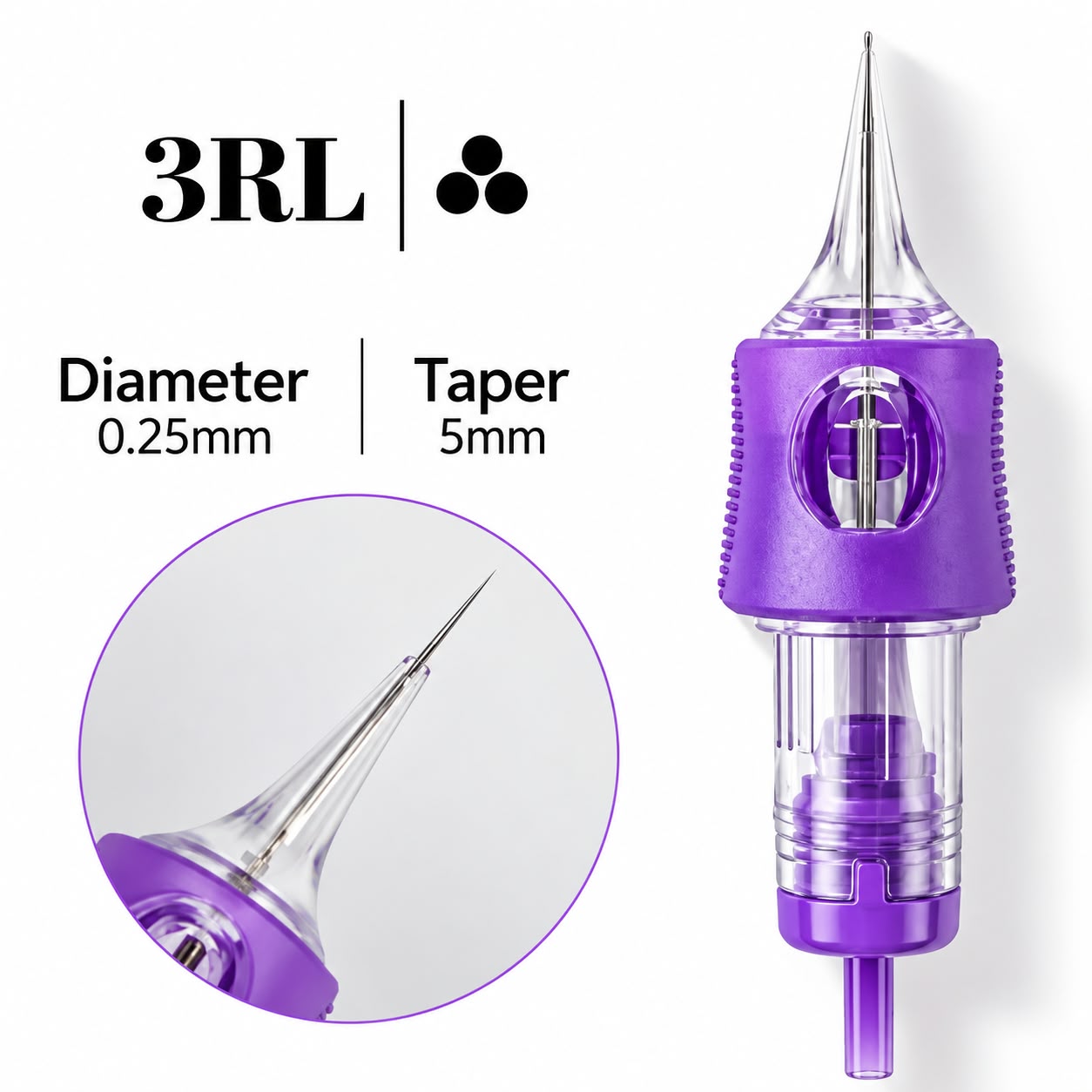YD Violet Precision PMU Cartridge Needles – 1RL, 3RL & 5RL - Singles - Image 5